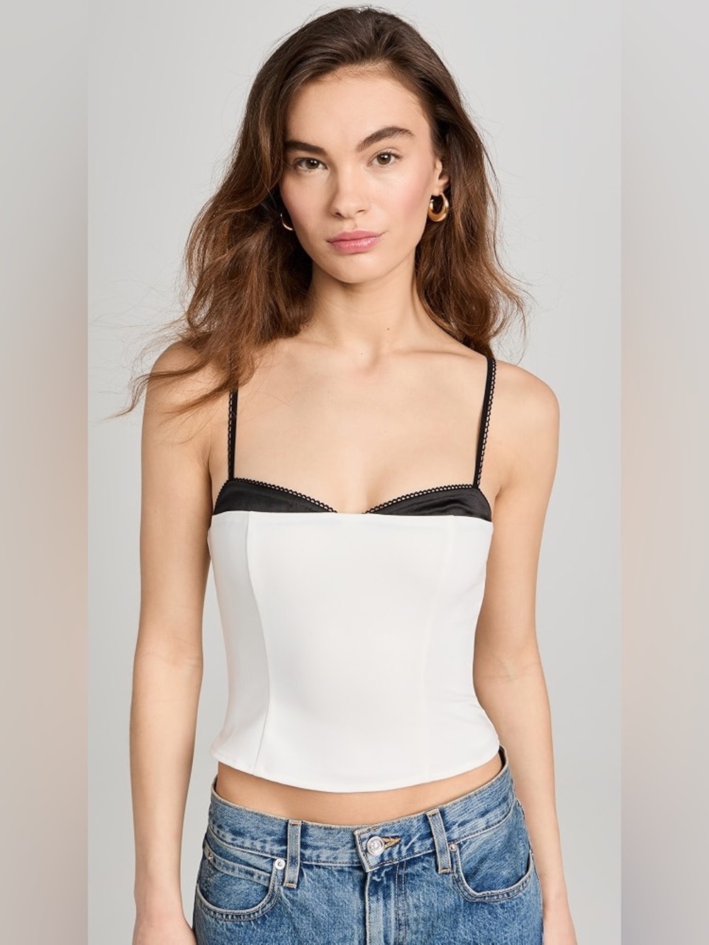 Reformation Melanie ivory daint top size 2 silk corset